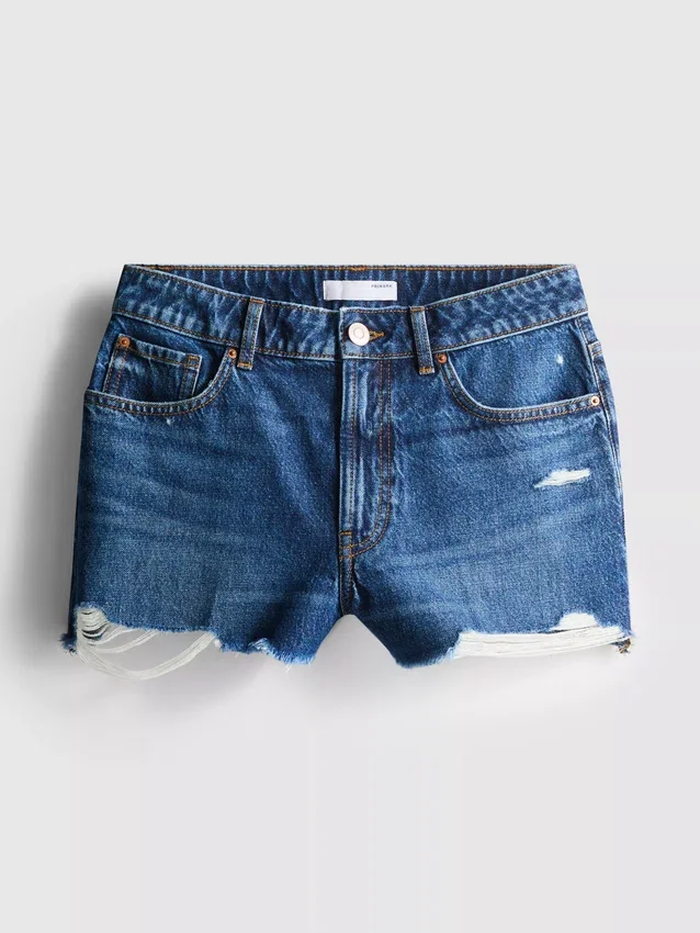 Slitna jeansshorts