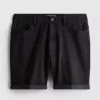 Smalpassade jeansshorts med medelhög midja