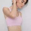 Sömlös aktiv crop-top med korsad rygg