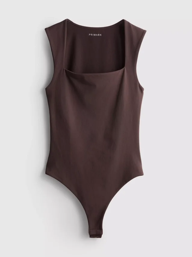 Sömlös bodysuit med fyrkantig halsringning