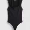 Sömlös bodysuit med fyrkantig halsringning