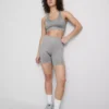 Sömlös, högblank aktiv crop top