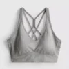 Sömlös, högblank aktiv crop top