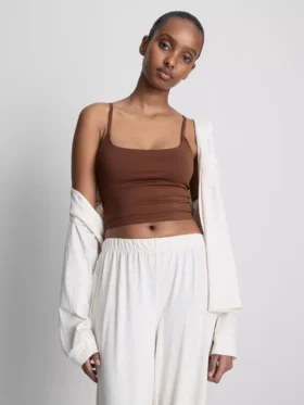 Sömlös, kort pyjamas-cami-top