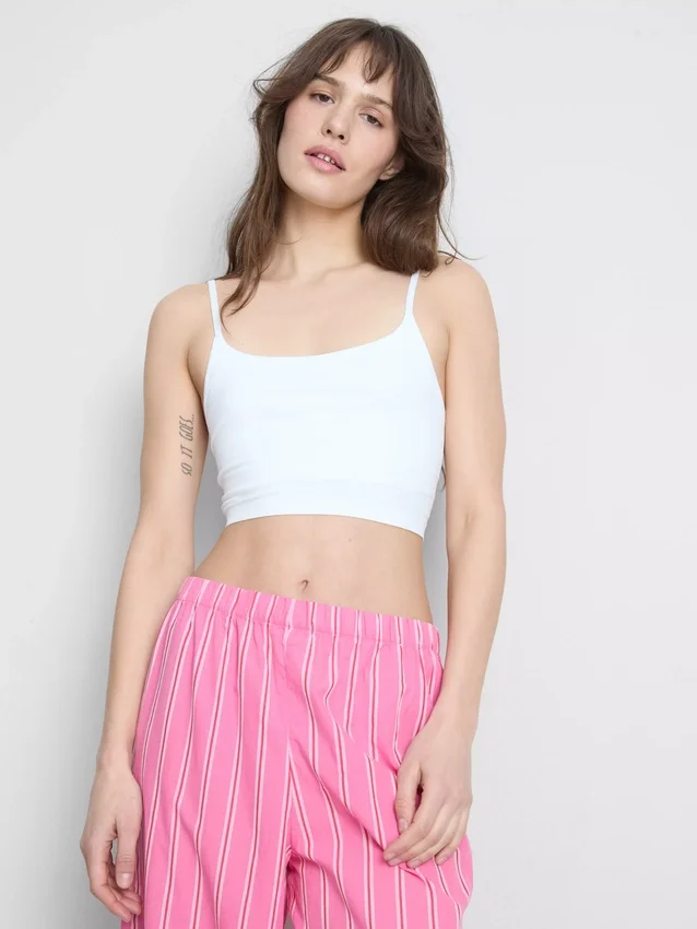 Sömlös, kort pyjamas-cami-top