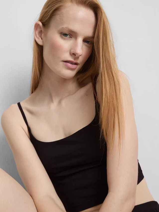 Sömlös, kort pyjamas-cami-top