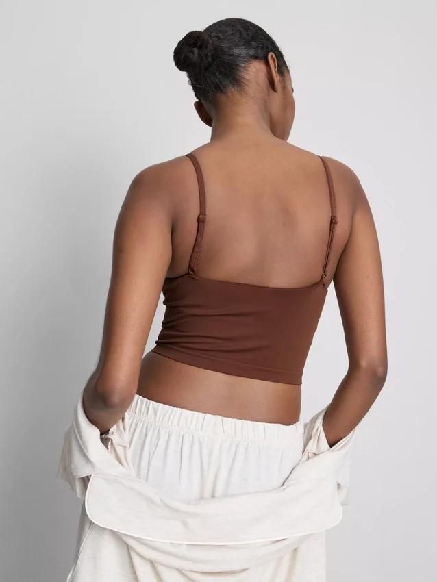 Sömlös, kort pyjamas-cami-top