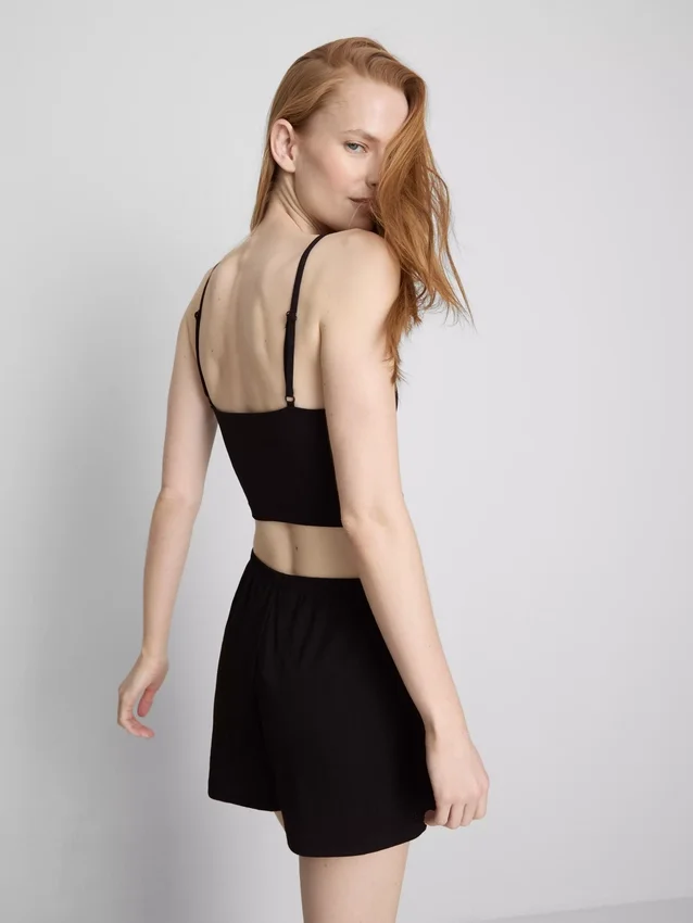 Sömlös, kort pyjamas-cami-top