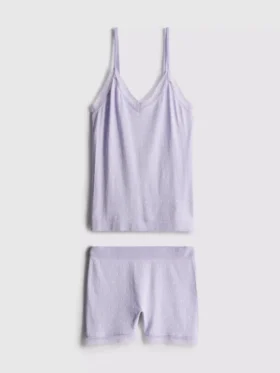 Sömlös pyjamasar med kort topp och shorts