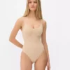 Sömlös Shapewear bodysuit med rund halsringning