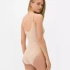 Sömlös Shapewear bodysuit med rund halsringning