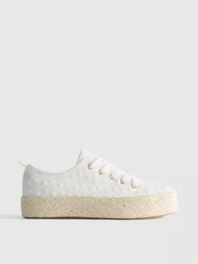 Sneakers i canvas och jute med plattform