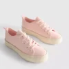 Sneakers i canvas och jute med plattform