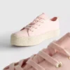 Sneakers i canvas och jute med plattform