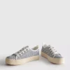 Sneakers i canvas och jute med plattform