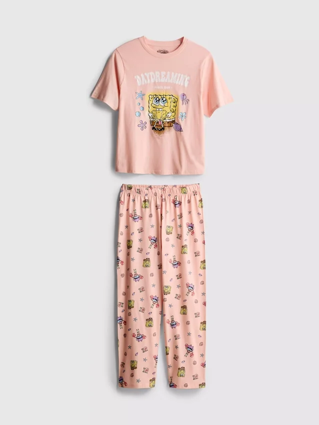 Spongebob Squarepants-pyjamasar i bomull med karaktärsmotiv
