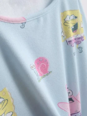 Spongebob Squarepants ribbad pyjamasar med karaktärsmotiv