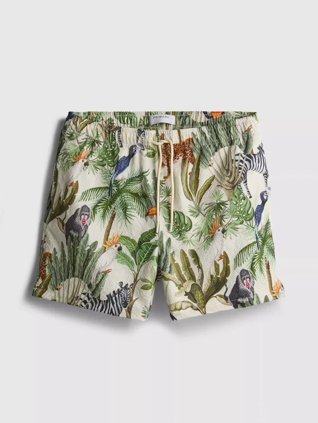 Strandshorts med djungelmönster