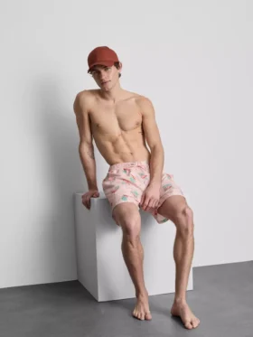 Strandshorts med flamingomönster