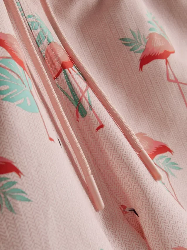 Strandshorts med flamingomönster
