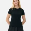 Stretch-T-shirt med rund hals