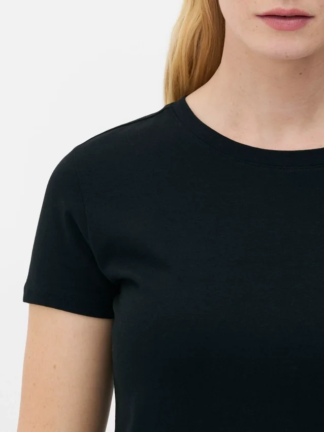Stretch-T-shirt med rund hals