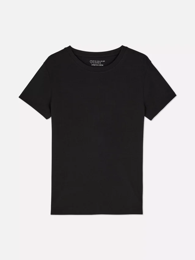 Stretch-T-shirt med rund hals