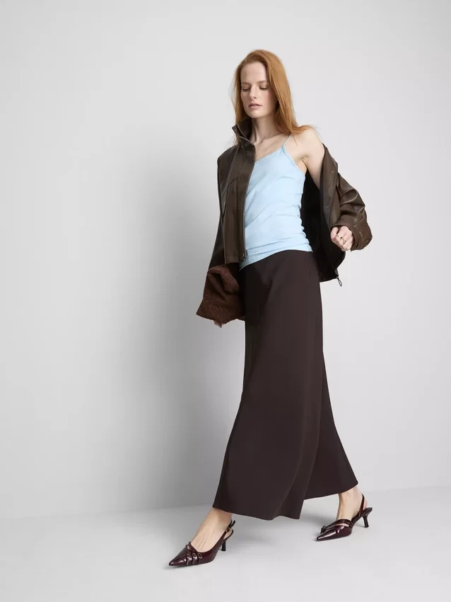 Stretchig cami-top i bomullsrikt material