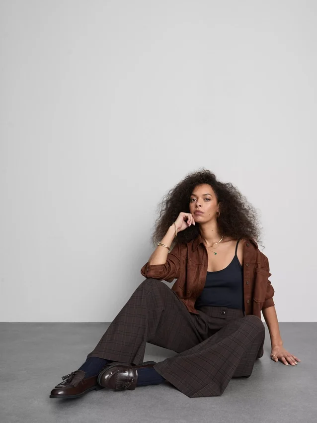 Stretchig cami-top i bomullsrikt material