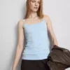 Stretchig cami-top i bomullsrikt material