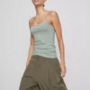 Stretchig cami-top i bomullsrikt material