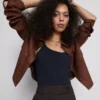 Stretchig cami-top i bomullsrikt material