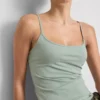 Stretchig cami-top i bomullsrikt material