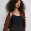 Stretchig cami-top i bomullsrikt material
