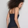 Stretchig cami-top i bomullsrikt material