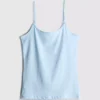 Stretchig cami-top i bomullsrikt material