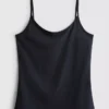 Stretchig cami-top i bomullsrikt material