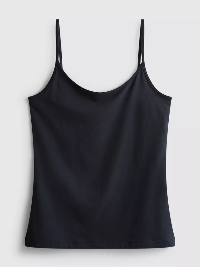 Stretchig cami-top i bomullsrikt material