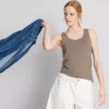 Stretchig cami-top med hög bomullsandel