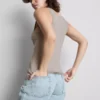Stretchig cami-top med hög bomullsandel