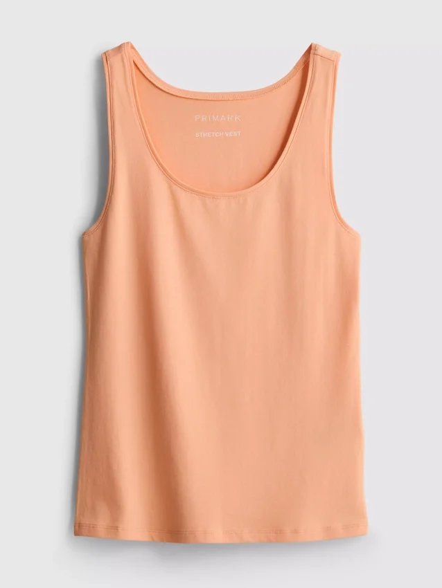 Stretchig cami-top med hög bomullsandel