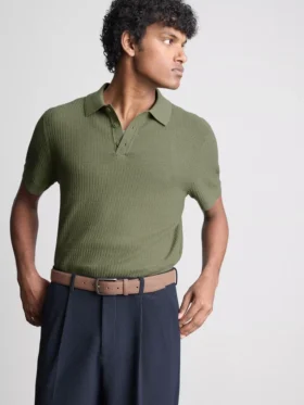 Strickad polotröja med struktur