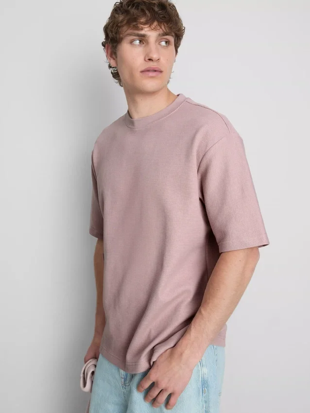 Strukturerad, boxig T-shirt