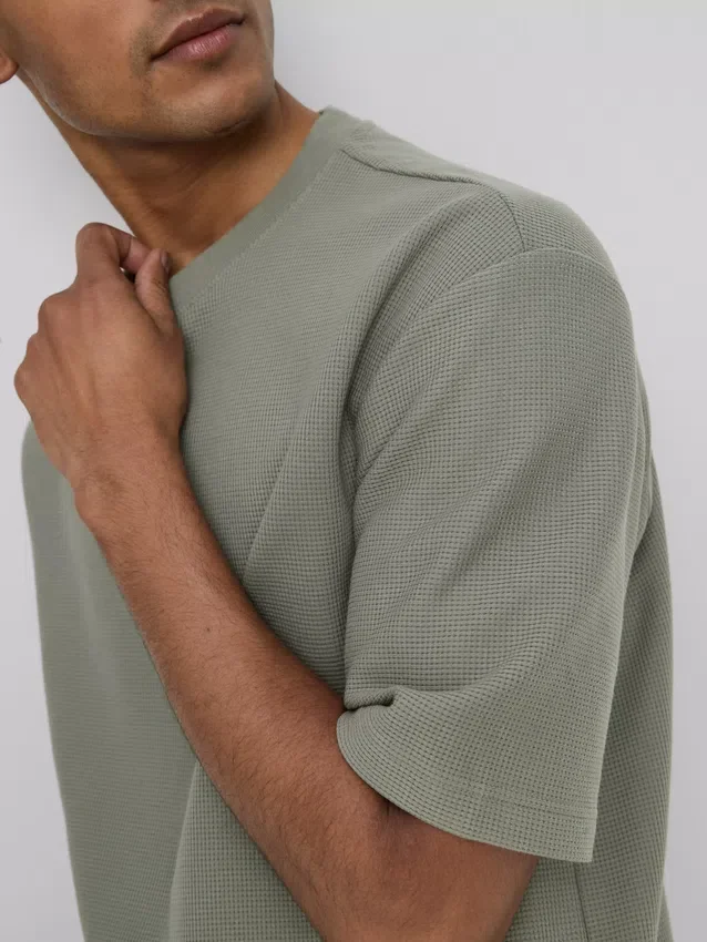 Strukturerad, boxig T-shirt