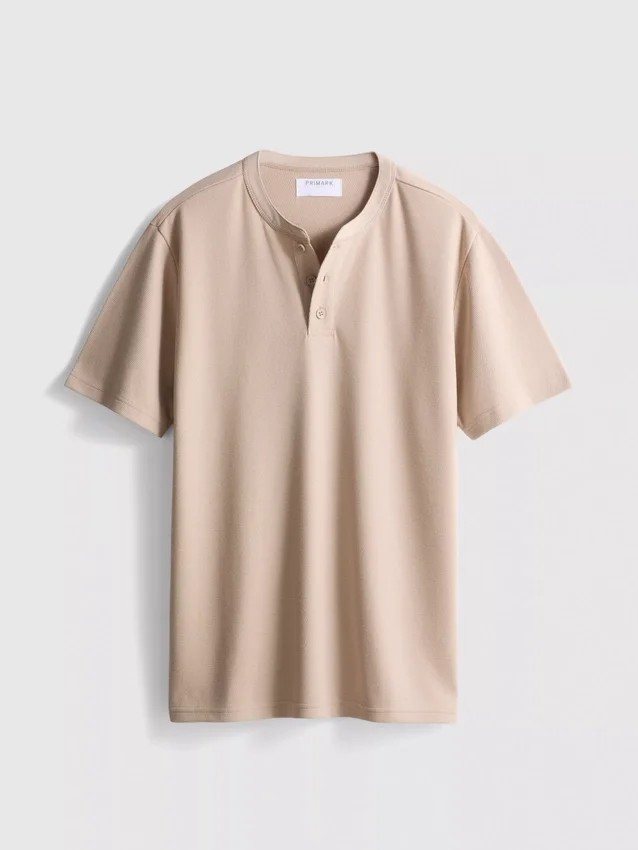 Strukturerad henley-t-shirt