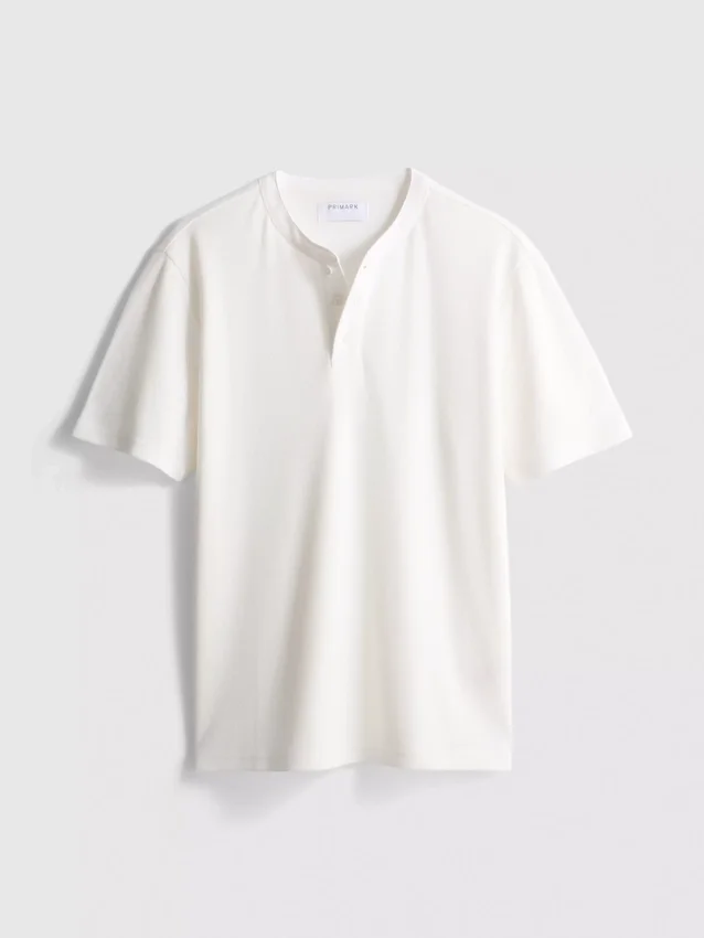 Strukturerad henley-t-shirt