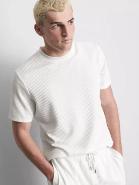 Strukturerad kortärmad T-shirt