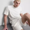 Strukturerad kortärmad T-shirt