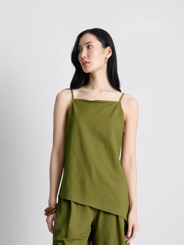 Strukturerad lång cami-top