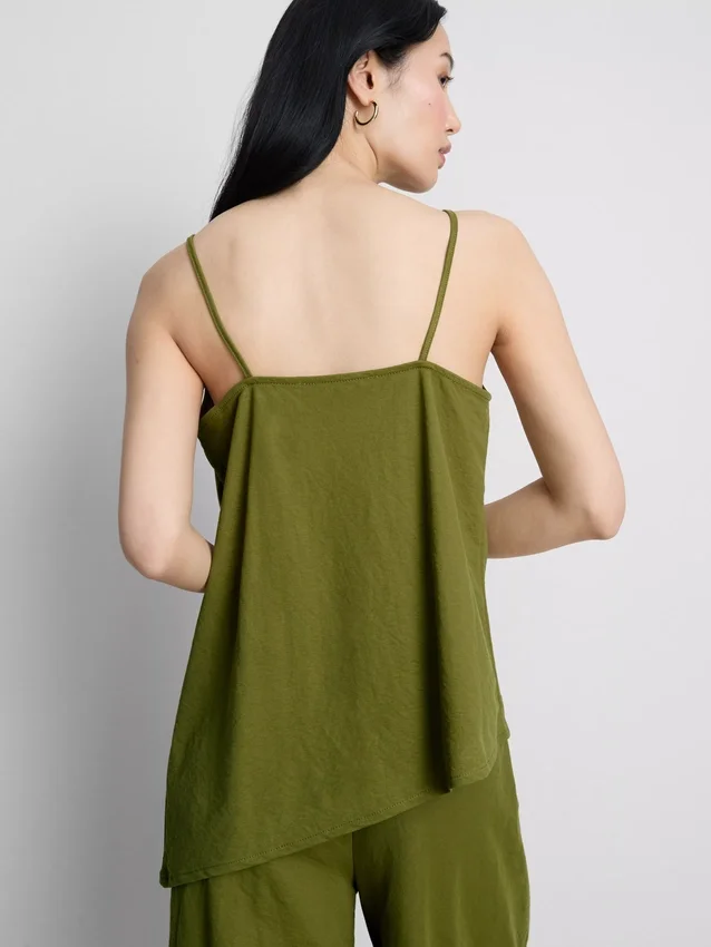 Strukturerad lång cami-top